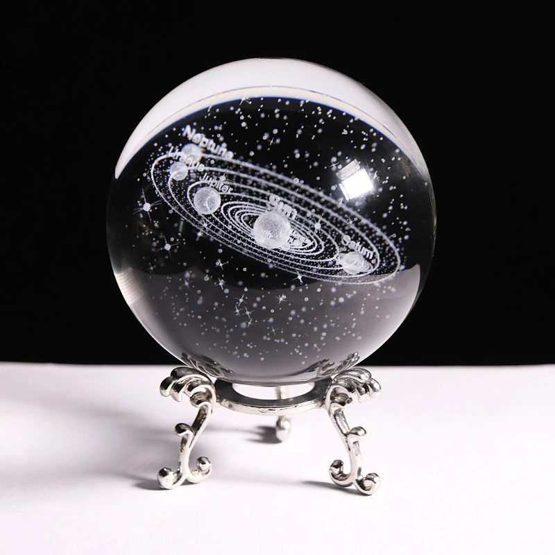 Crystal Inner Carved Ball Pluto Solar System Universe Star Series