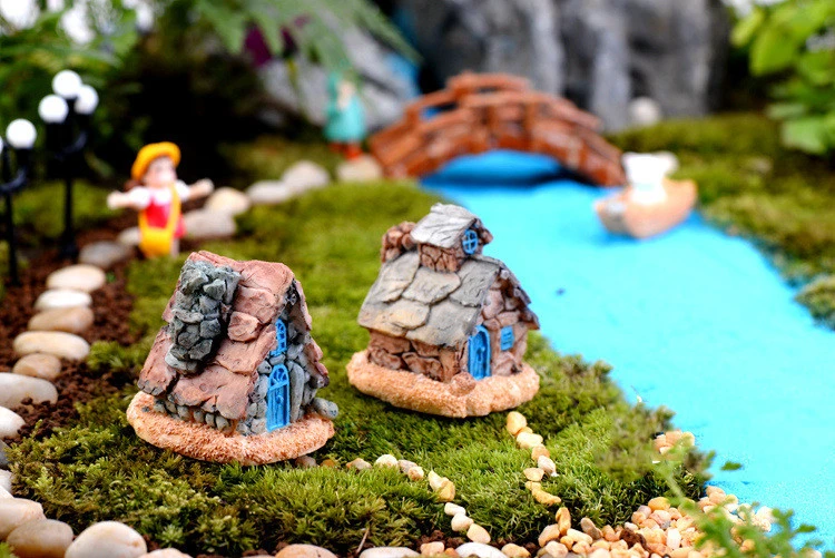 Bottled Decorations Elf Castle Stone House House DIY Succulent Decorations