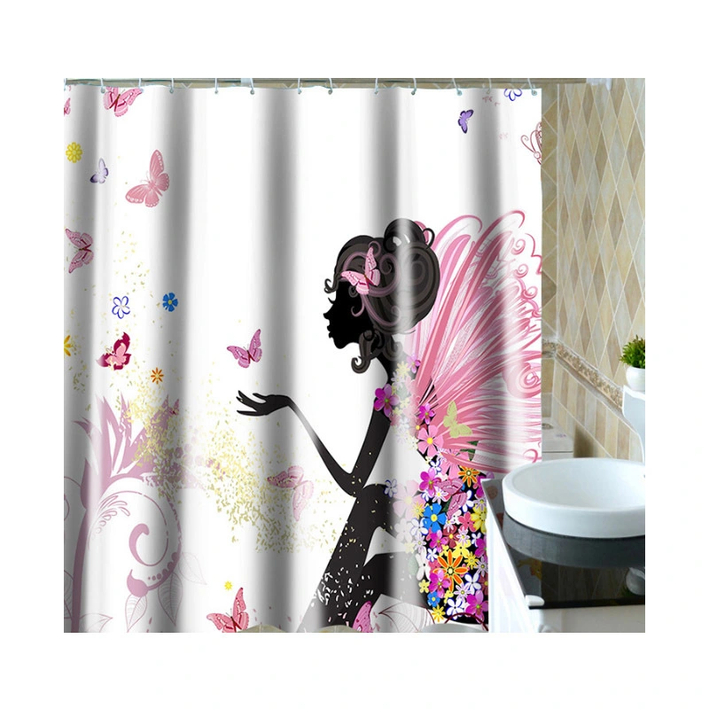 Digital Printing Waterproof Pongee Shower Curtain