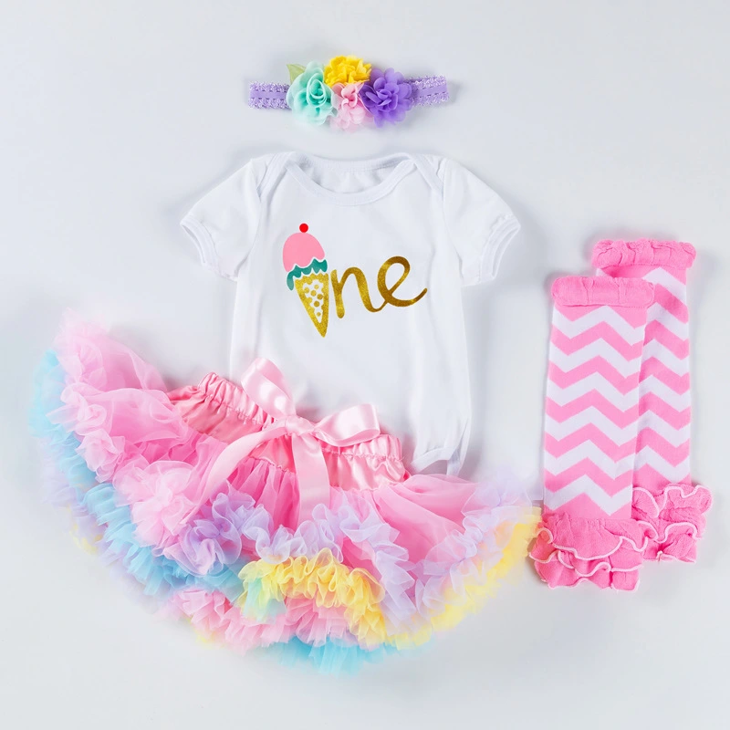 Baby girl baby birthday dress alphabet romper
