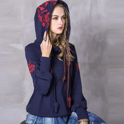 2021 autumn new hooded sweater retro cotton loose bottoming T-shirt