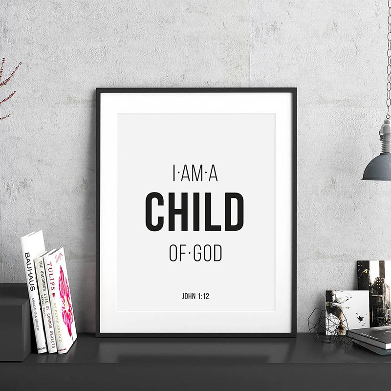 Simple Black And White English Alphabet Frameless Painting