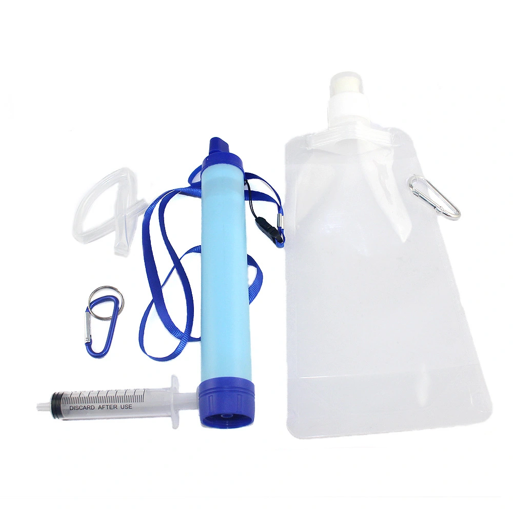 Amazon Hot Outdoor Adventure Mountain Survival Multi-Functional Water Purifier Portable Elongated Suction Pipe