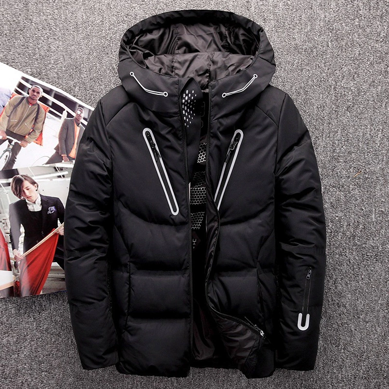 Men's hooded down jacket winter casual down jacket