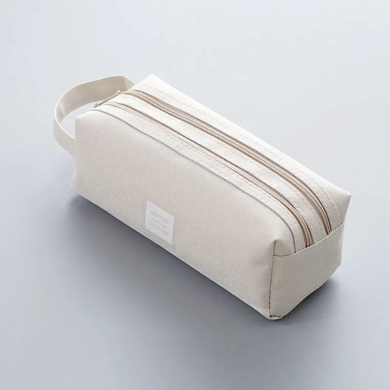 Large-capacity Canvas Pencil Bag For Junior High School Students