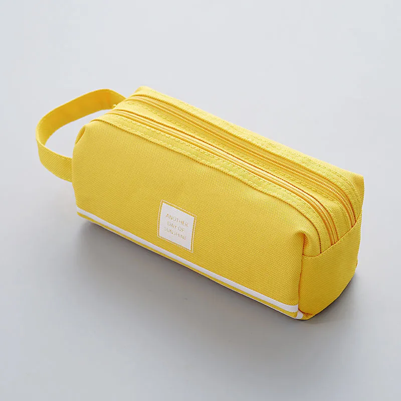 Large-capacity Canvas Pencil Bag For Junior High School Students