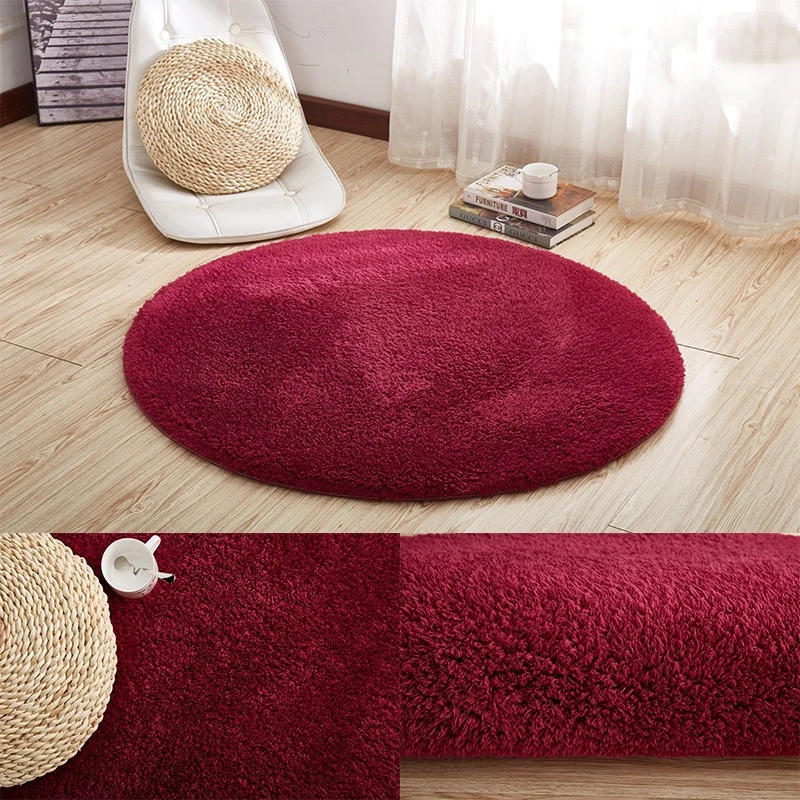 Simple And Modern Thick Lamb Wool Round Carpet