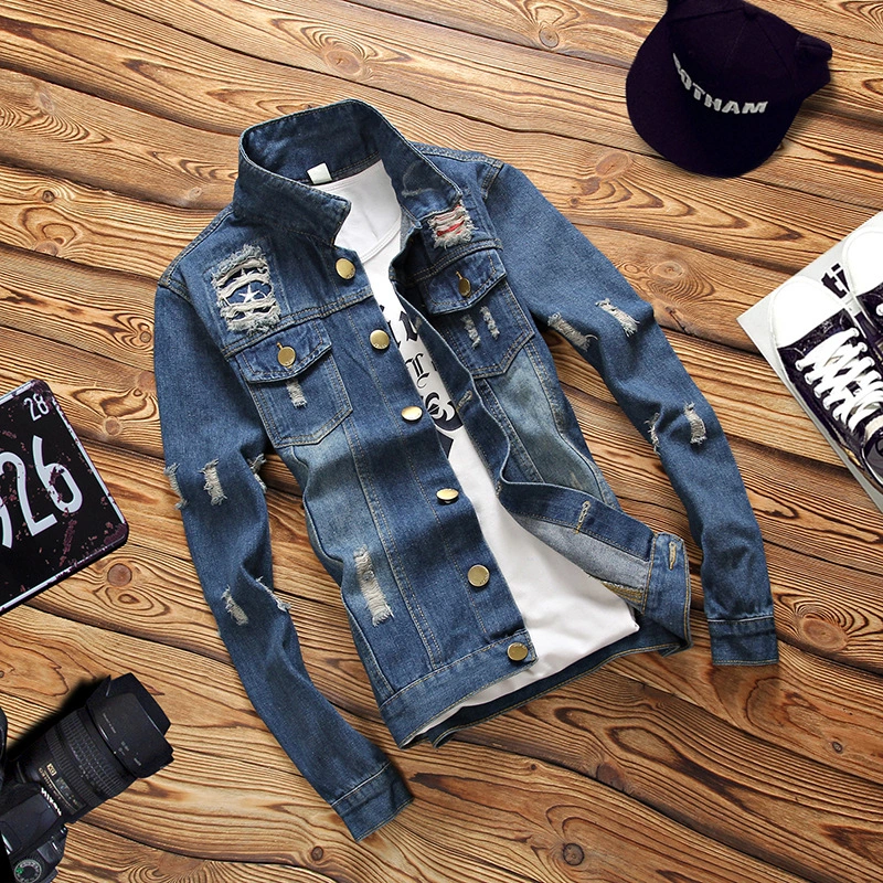 Shredded denim jacket teen jacket