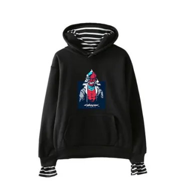 Punk fake two-piece hoodie