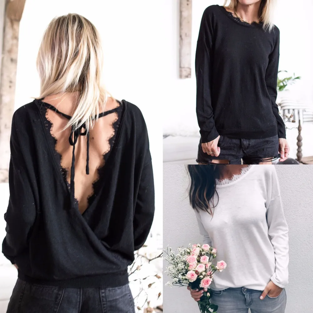 Long sleeve t-shirt stitching lace