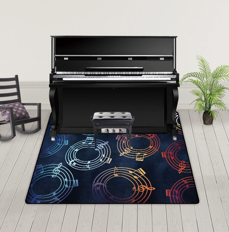 Upright Grand Piano Carpet Music Note Sheet Music Element Mat