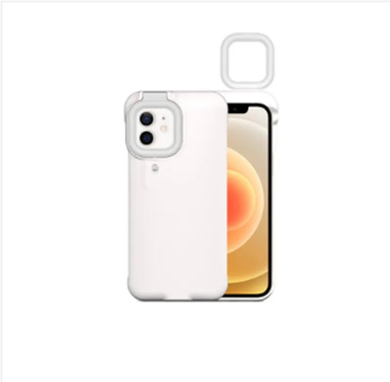 Compatible with Apple , Fill Light Mobile Phone Case Ring Flashing Light Beauty Mobile Phone Case