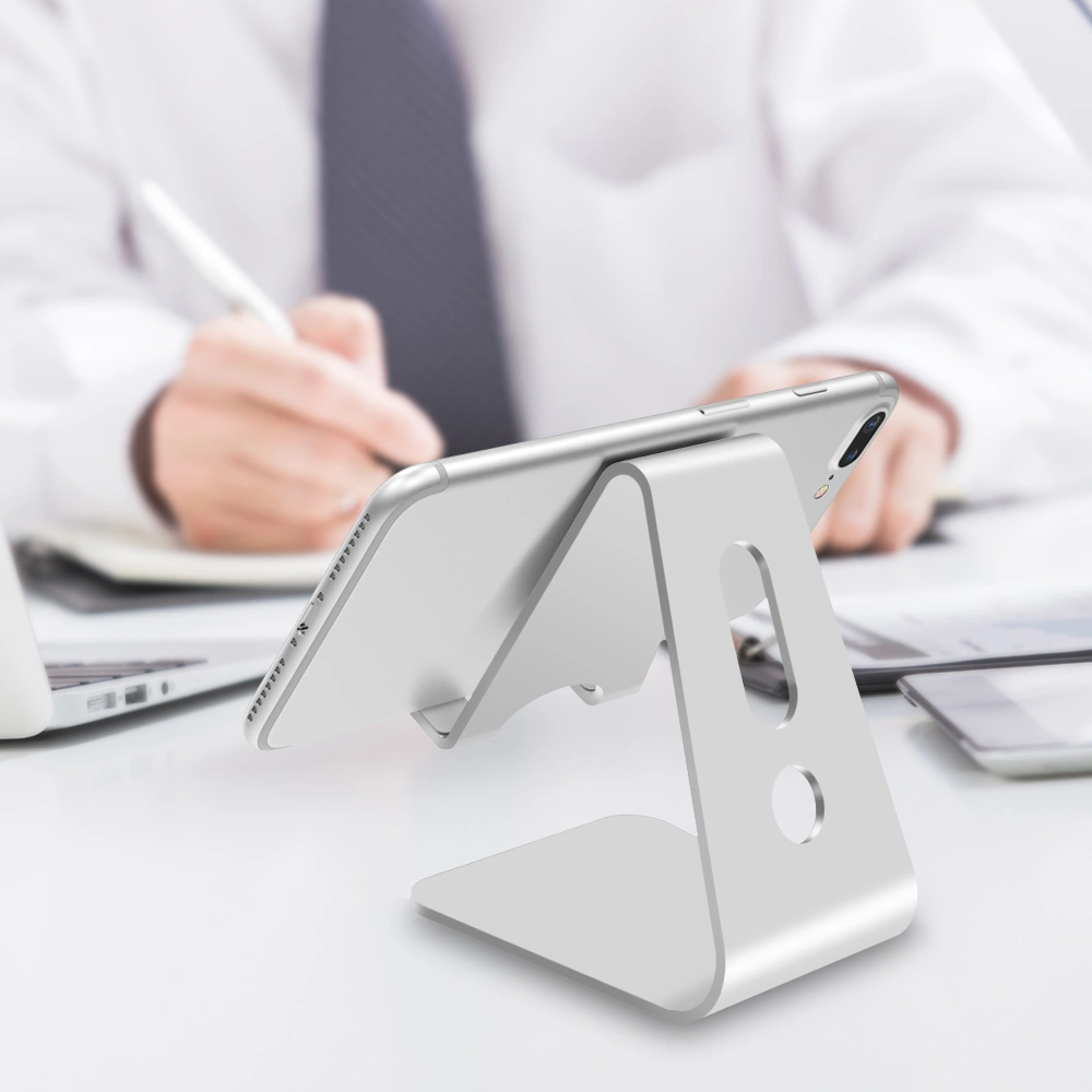 Universal aluminum alloy desktop phone holder