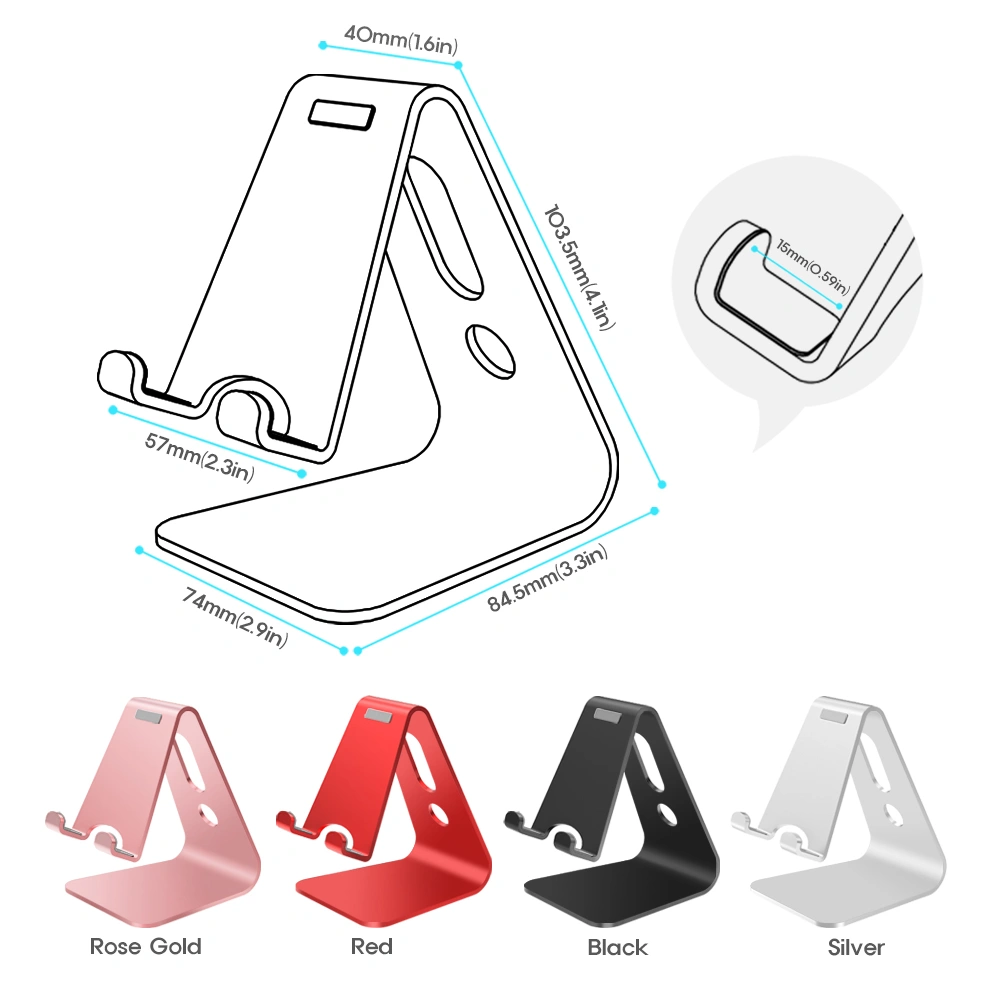 Universal aluminum alloy desktop phone holder