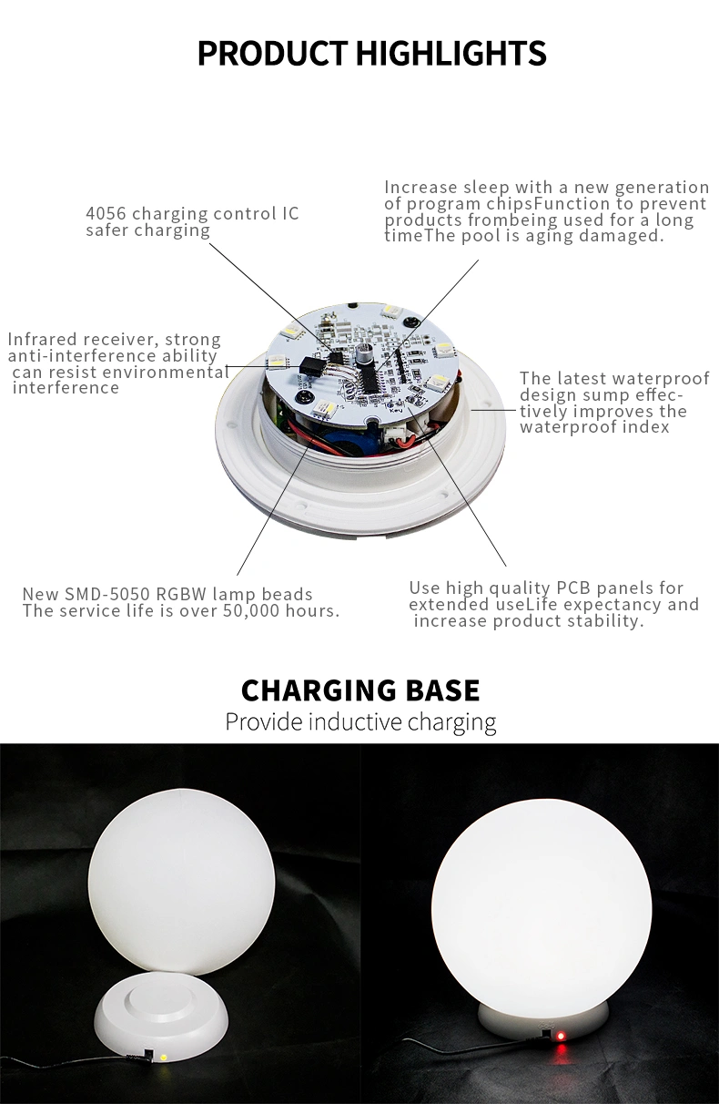 Lawn Lamp Floor Light Bulb Remote Control LED Luminous Ball Lamp Landscape Floor Lamp 16 Colors Outdoor Landscape Lamp