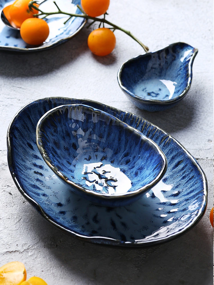 Creative Kiln Changed Ceramic Tableware Special-Shaped Dish