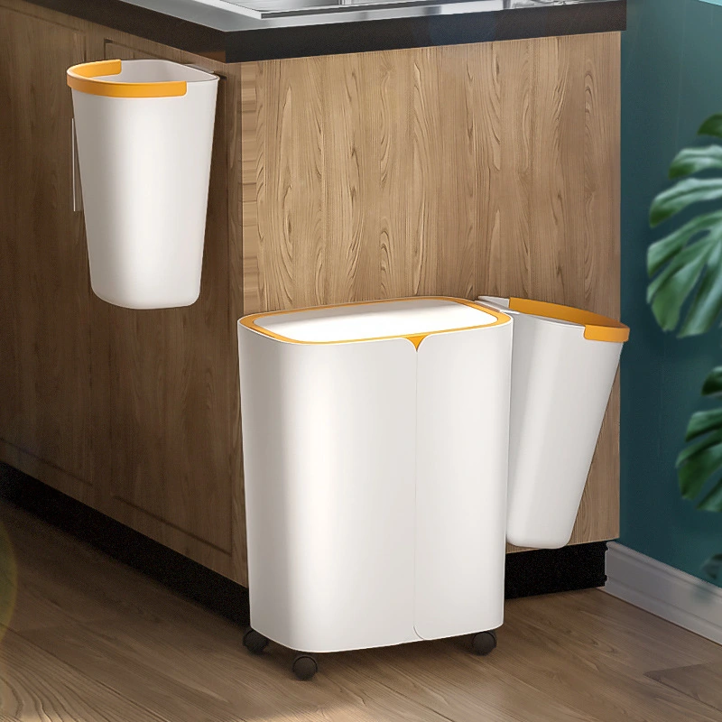 Household Three-in-one Dry And Wet Separation Trash Can With Lid