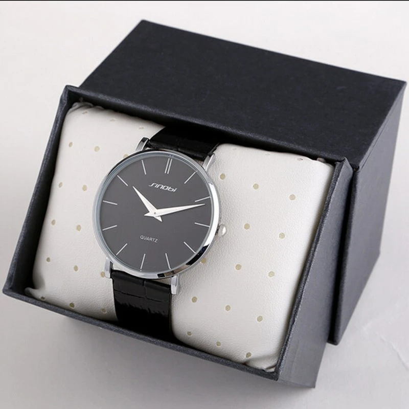 The men's slim leather watch Boys Korean fashion retro quartz watch waterproof non mechanical watch