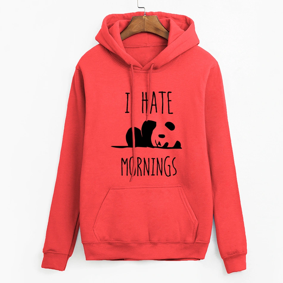 Cute lazy panda fleece thick hooded sweater