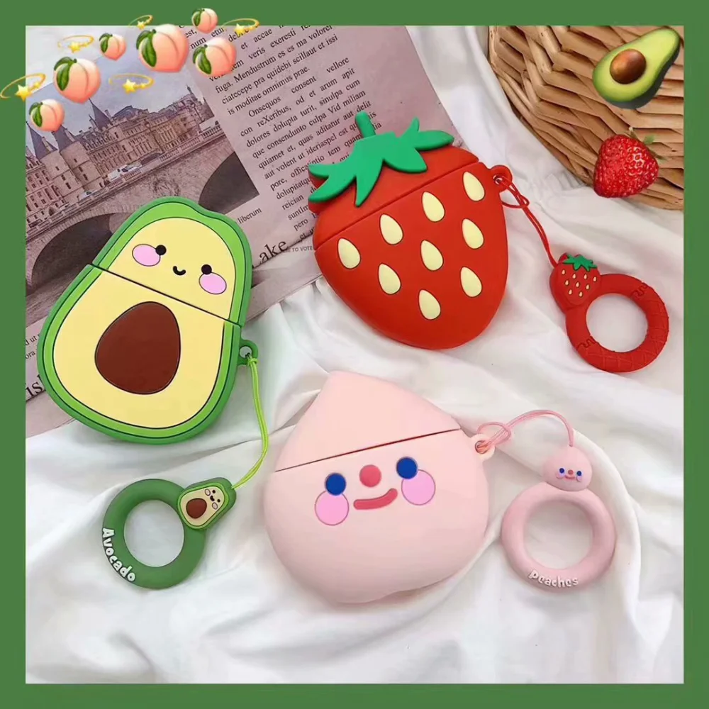 Avocado cartoon earphone set