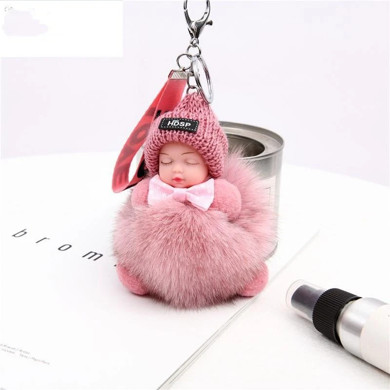 Cute Plush Fox Fur Ball Sleeping Doll Bag Accessories Bag