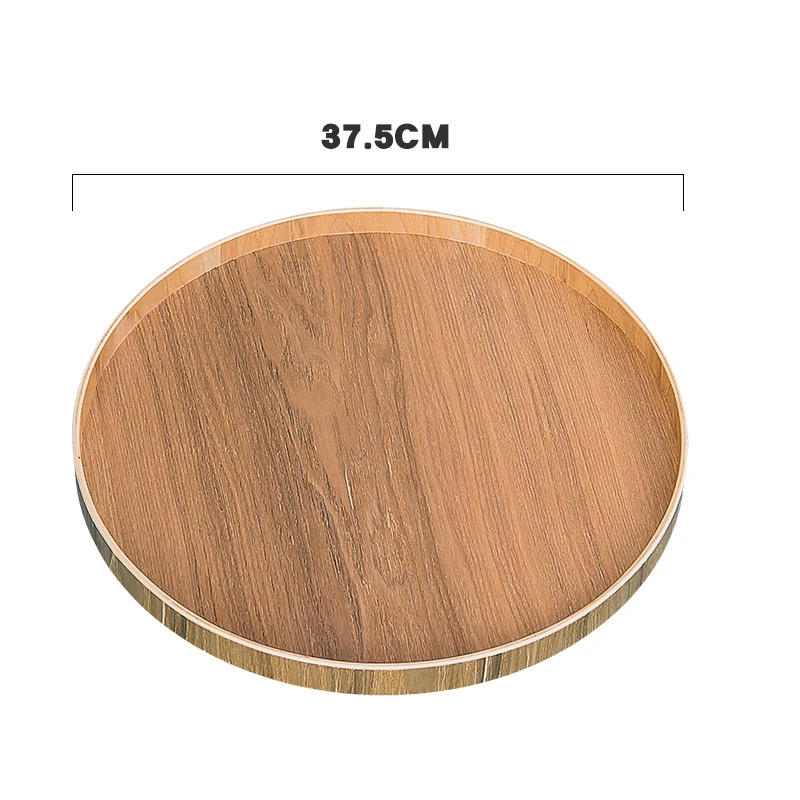 Household Solid Color Fruit Plate Bread Flat Plate Round Tea Wine Cup Plate