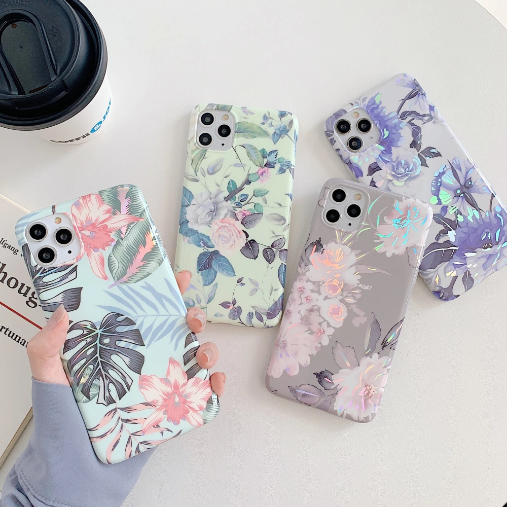 Laser Flowers Mobile Phone Silicone Soft Case