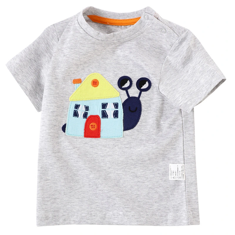 Cartoon Pattern Stitching Baby Short-Sleeved T-Shirt