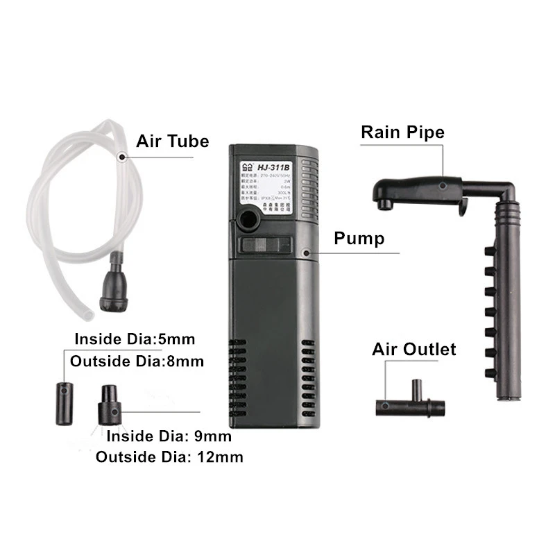 Mini Built-in Water Circulation 2W Small Fish Tank Filter