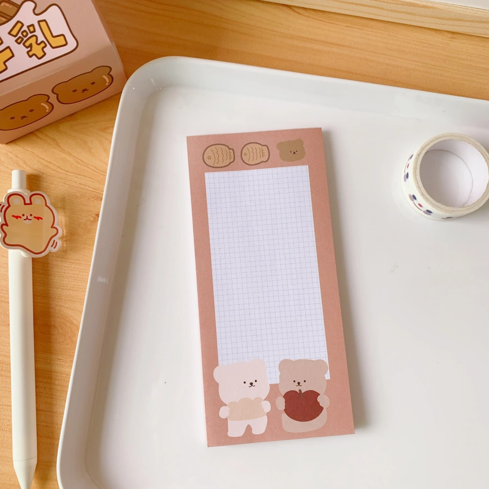 Long Striped Cute Bear Memo Pad