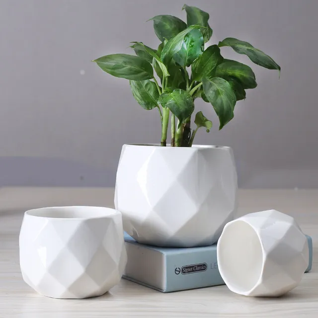 Desktop ceramic flowerpot