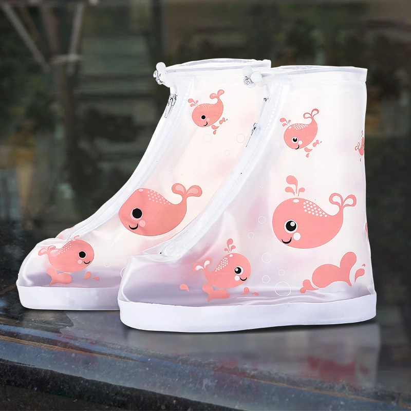 Cartoon style antifouling rain shoe cover