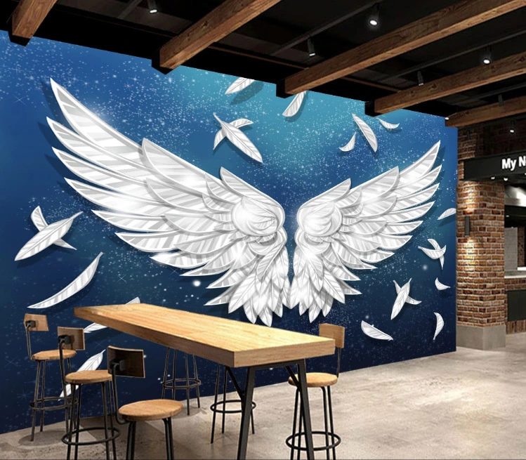 Wings Angel Wings Feather Starry Sky Wallpaper Mural