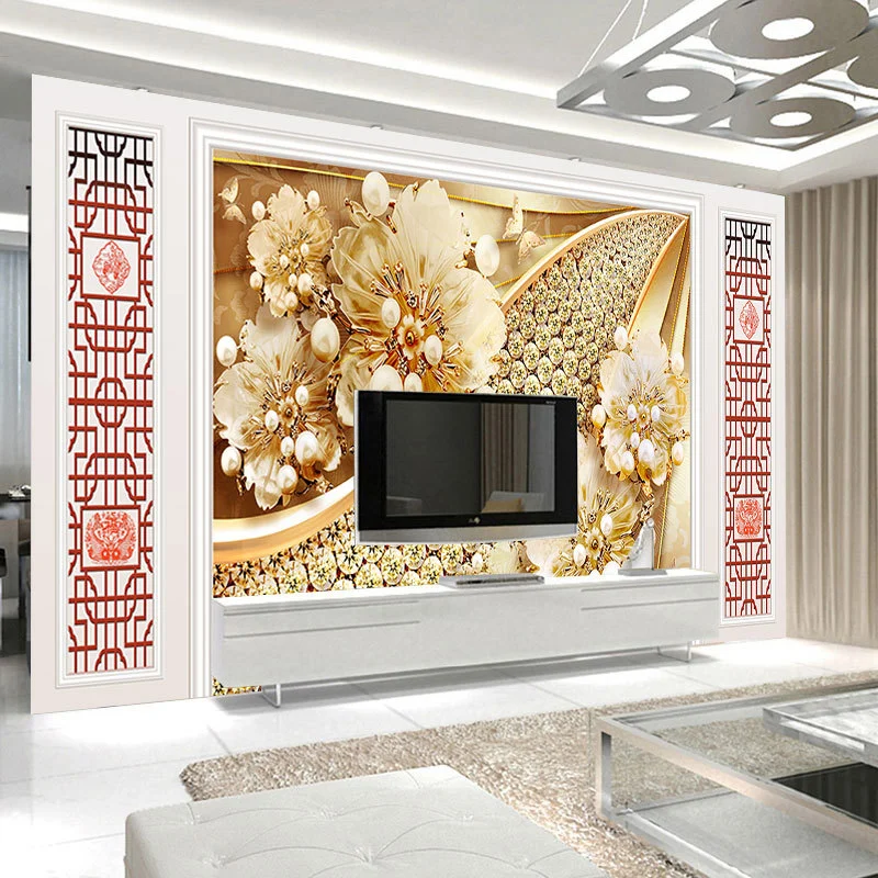 Three-Dimensional Relief Pattern Jewelry Diamond Mural