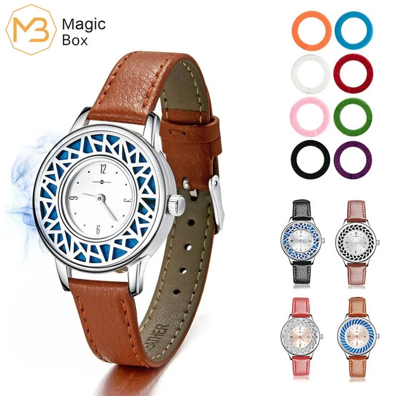 Stainless steel aromatherapy watch