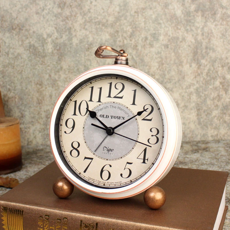 Retro European Pastoral Alarm Clock creative Student Clock Table American Small Table Clock