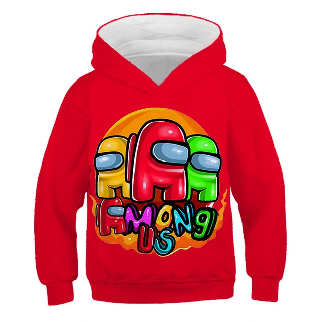3D Among Us Hoodies Kids Impostor Game Cosplay Anime Streetwear 