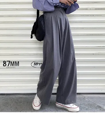 Long pants with broad legs