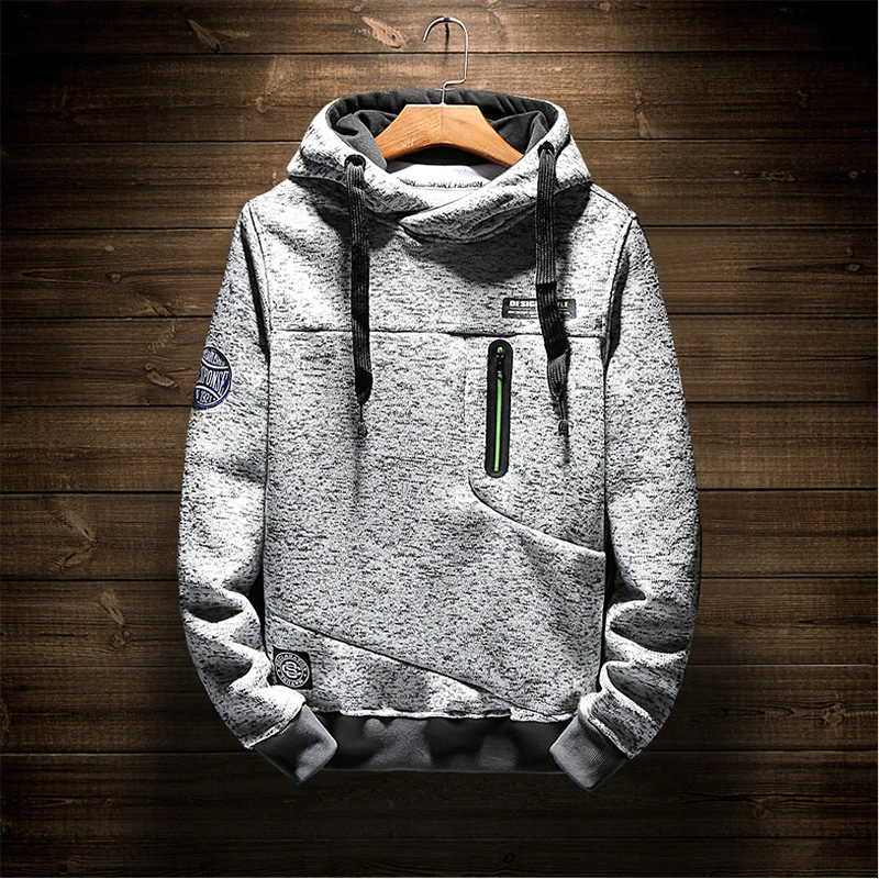 Street Casual Solid Color Loose And Velvet Pullover Hooded Sweater