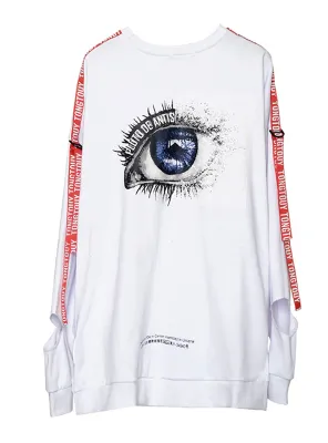 Ribbon broken eye Pluto De Antis PDA drop shoulders men and women with the same paragraph loose sets of large size couples sweater