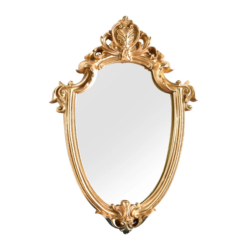 Golden Nordic Style Household Embossed Hanging Mirror