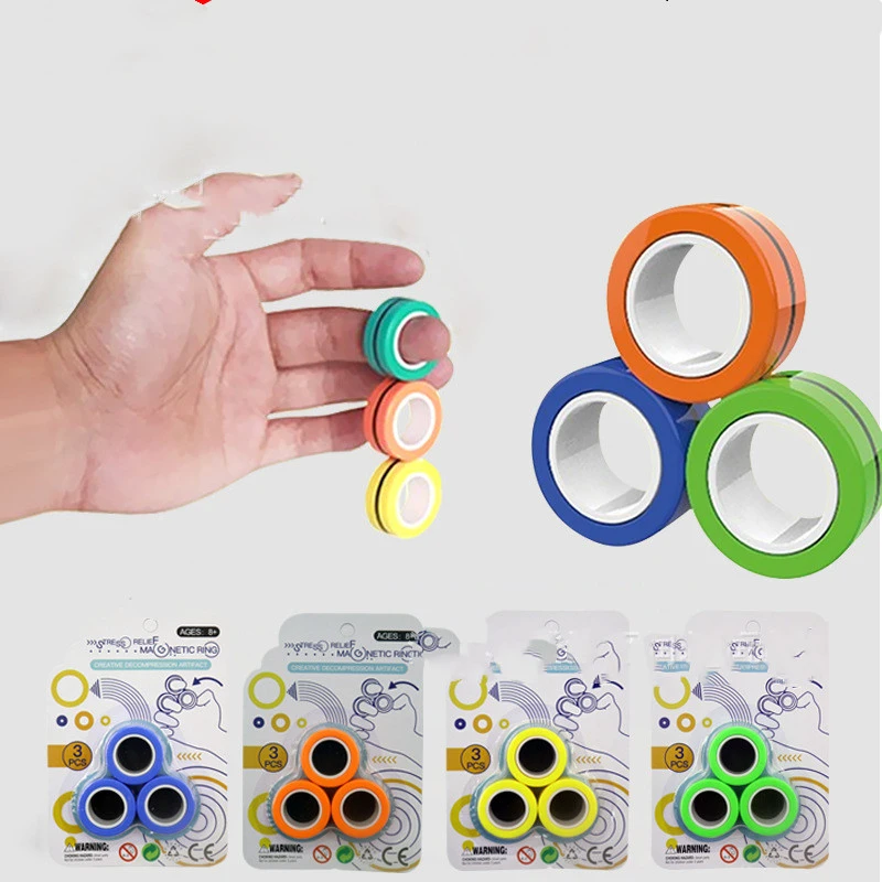 Office decompression toy ring magnetic finger ring