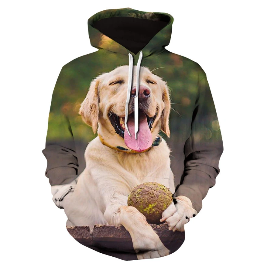 Digitally Printed Loose Hooded Sweatshirt