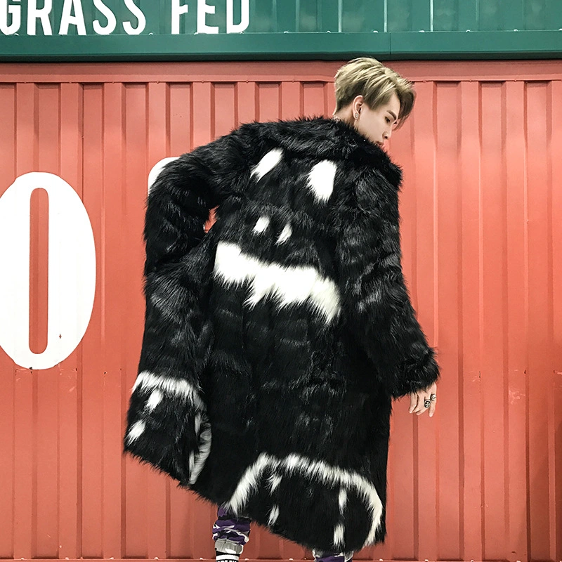 Demon face coat with faux fur coat