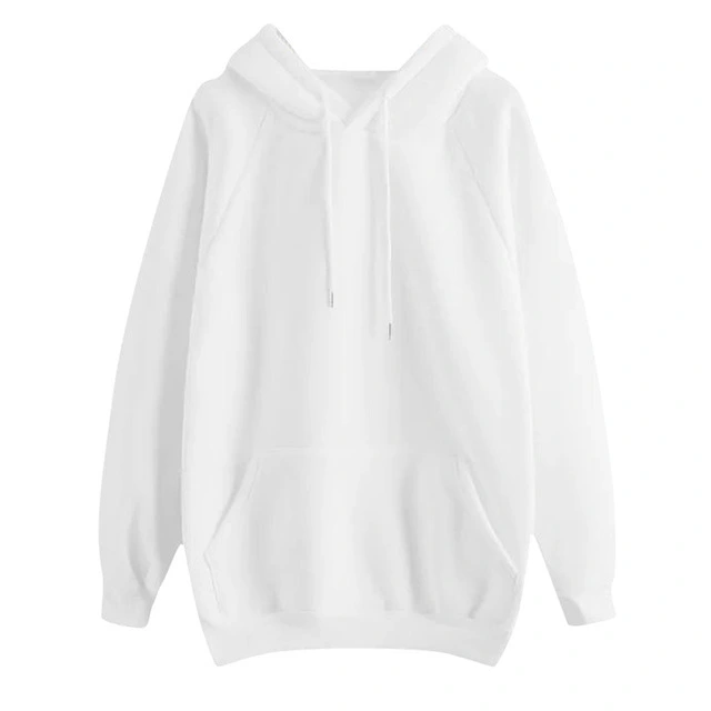 Women's Solid Color Blank Hooded Sweater