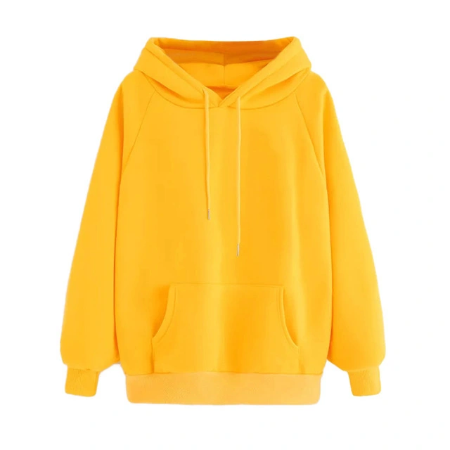 Women's Solid Color Blank Hooded Sweater