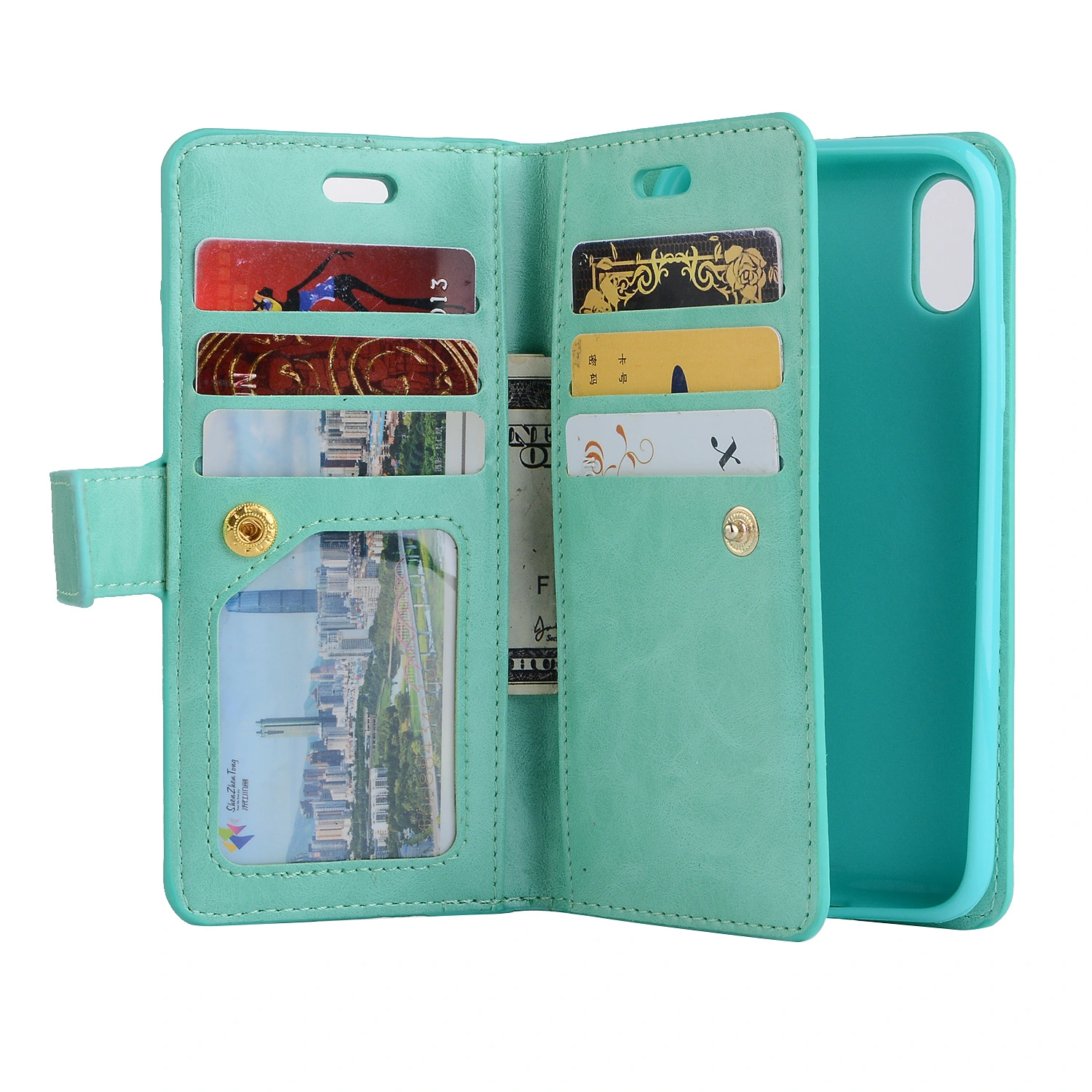 Compatible with Apple, For iPhone X Xr Xs  Card Zipper Wallet