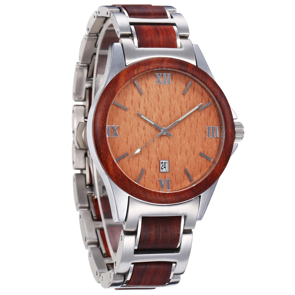 Men Wooden Quarts Watch Waterproof