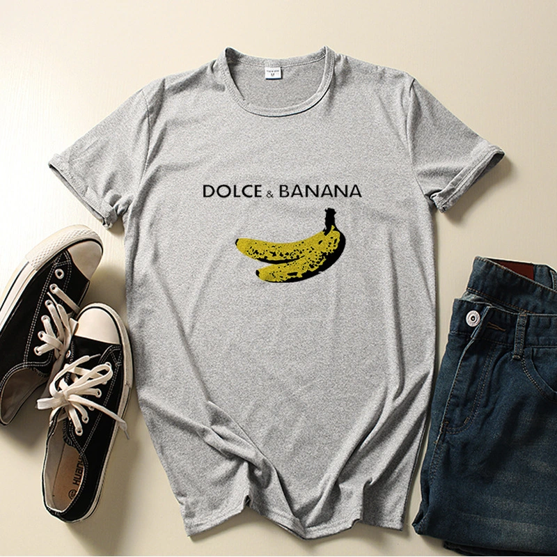 Fashion Banana Print Loose Casual Women T-shirt