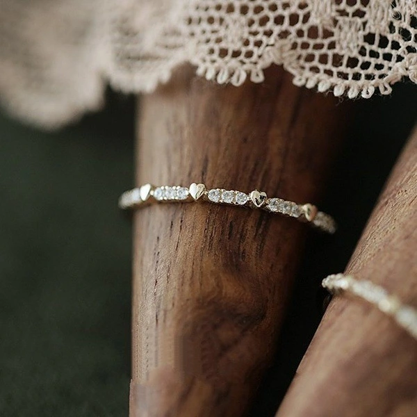 Simple Love Row Diamond Ring